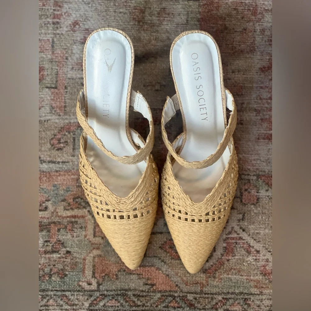 NWOT Freshly Picked Raffia Pointed Toe Mule - Picture 4 of 9